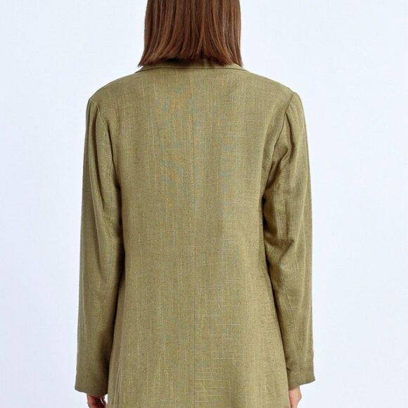 Linen Khaki Olive Blazer - Picture 5 of 10